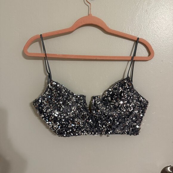 Anthropologie Sequin Corset Top - Picture 1 of 2